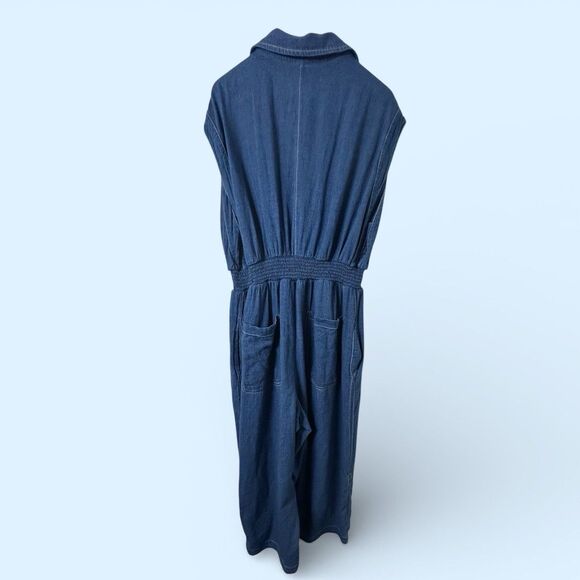 Anthropologie Parachute Jumpsuit Denim Blue Size XL - Picture 2 of 10